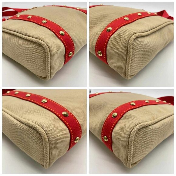 Authentic Louis Vuitton Antigua Red Caba MM W/Box Tote Bag - Picture 10 of 15